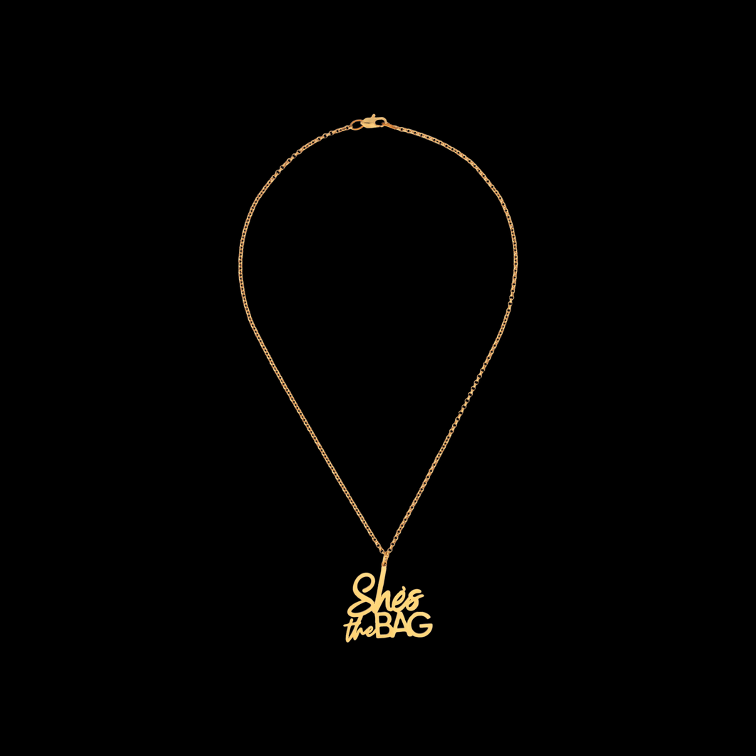 SHE'S THE BAG GOLD NECKLACE