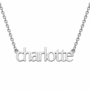 Silver Personalized Name Necklace in Bella font