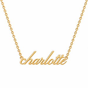 Gold Personalized Name Necklace in Glowgirl font