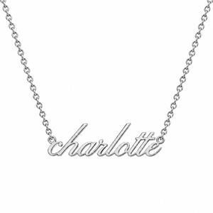 Silver Personalized Name Necklace in Glowgirl font