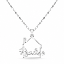 Load image into Gallery viewer, Silver Realtor Logo Necklace
