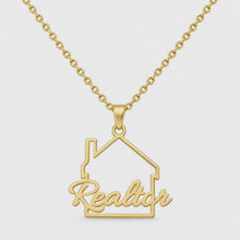 Load and play video in Gallery viewer, Gold Realtor Logo Necklace
